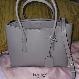 Kate Spade triple-compartment satchel convertible  - Taupe color